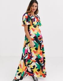 Twisted Wunder tea midaxi dress in retro star print   ASOS at Asos